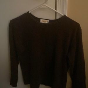A dark brown Talbots 3/4 sleeve Top